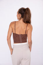 Load image into Gallery viewer, Lace Corset Top Brown
