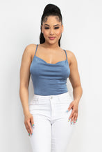 Load image into Gallery viewer, Cowl Neck Bodysuit Blue
