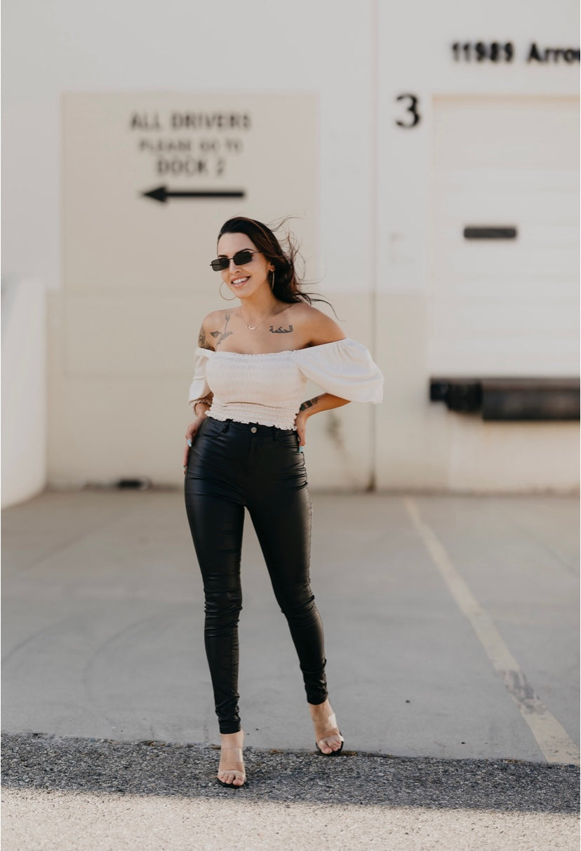 Off Shoulder Nude Top