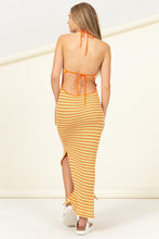 Load image into Gallery viewer, Orange Sherbet Crochet Halter Dress
