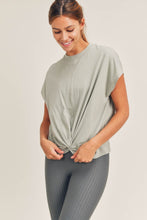 Load image into Gallery viewer, Twist Front Crewneck Tee Sage
