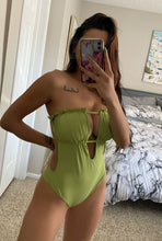 Load image into Gallery viewer, Ribbed Pistachio One Piece Swimsuit
