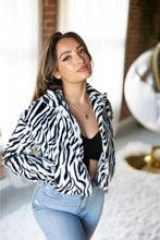 Load image into Gallery viewer, Zebra Faux Fur Jacket
