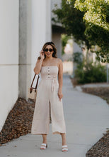 Load image into Gallery viewer, Tan Tie Waist Jumpsuit
