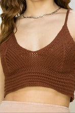 Load image into Gallery viewer, Crochet Crop Top Brown
