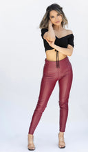 Load image into Gallery viewer, Maroon Faux Leather Leggings
