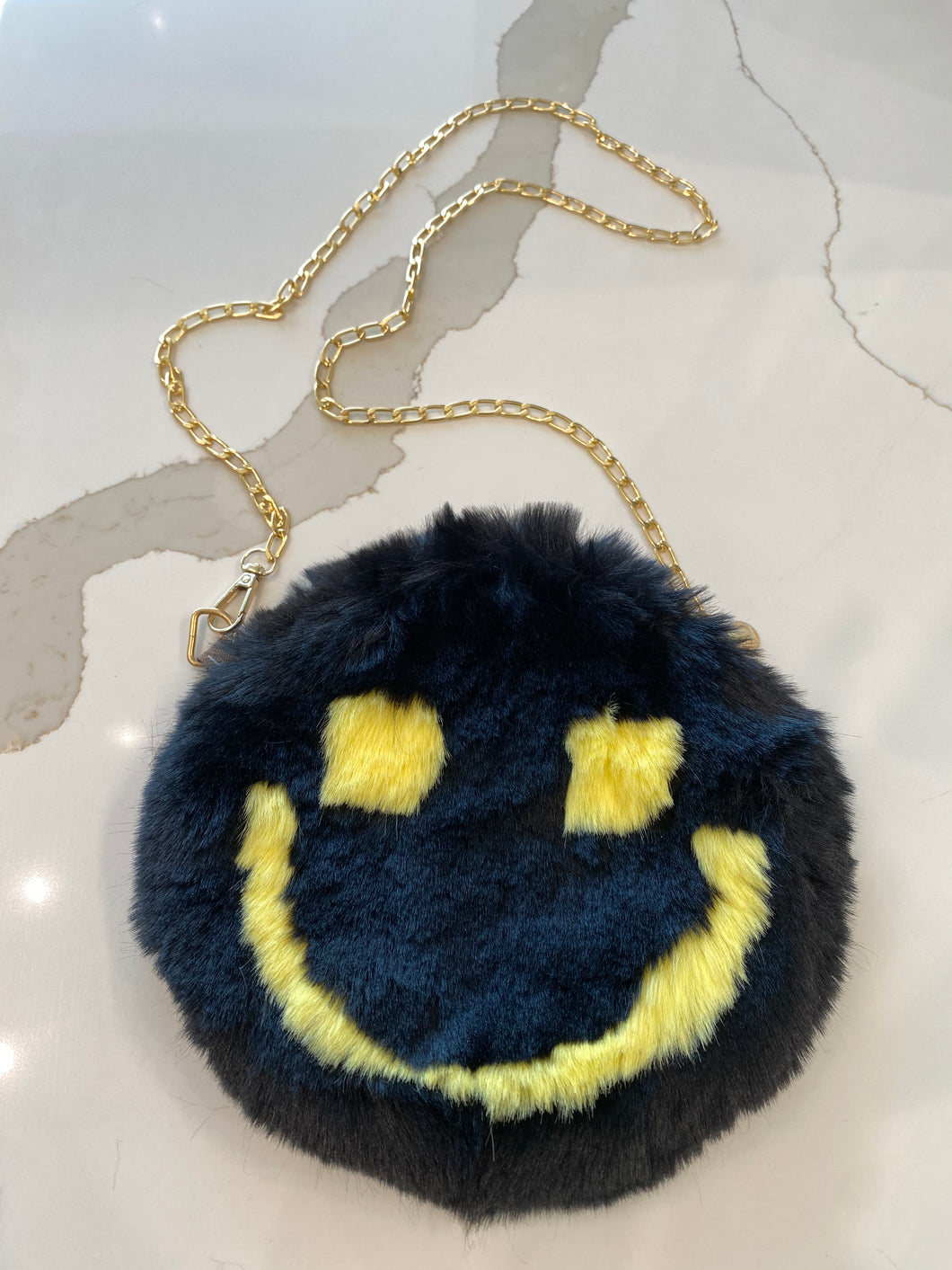 Smiley Faux Fur Purse