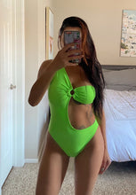 Load image into Gallery viewer, Neon Green One Piece Swimsuit
