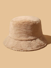 Load image into Gallery viewer, Faux Fur Bucket Hat Tan
