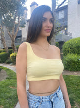 Load image into Gallery viewer, Yellow Smocked Crop Top
